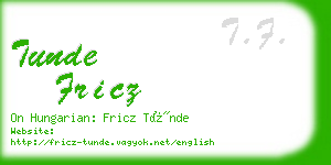 tunde fricz business card